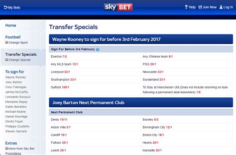 sky bet transfer specials|Transfer Specials Odds & Betting .